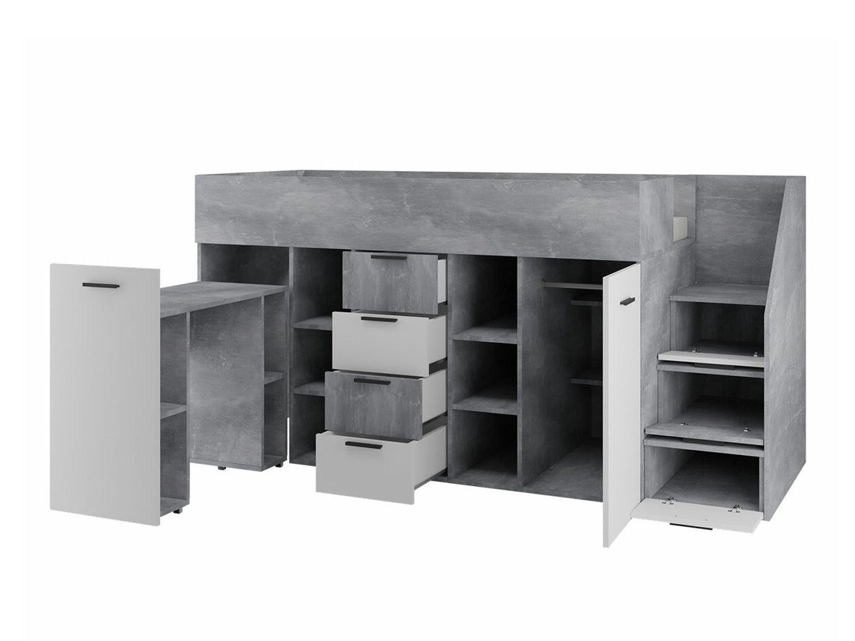 Galériaágy KONKRET 3, Szín: Beton + Fehér, Változatok: Balos