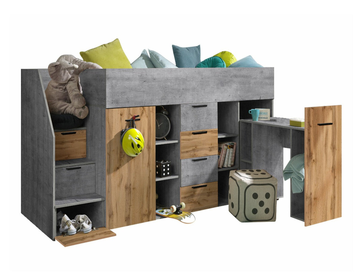 Galériaágy KONKRET 3, Szín: Beton + Wotan tölgy, Változatok: Balos