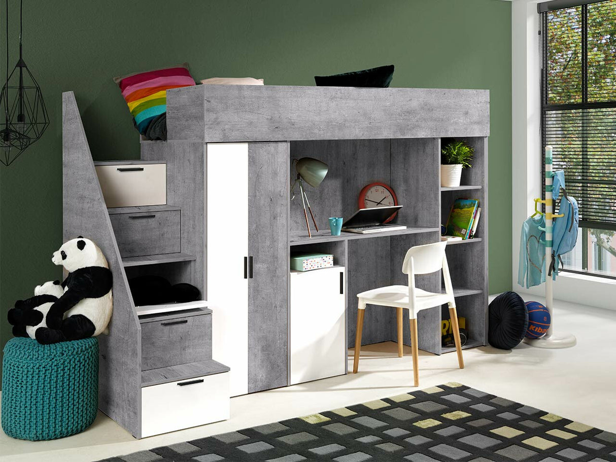 Galériaágy KONKRET 14, Szín: Beton + Fehér