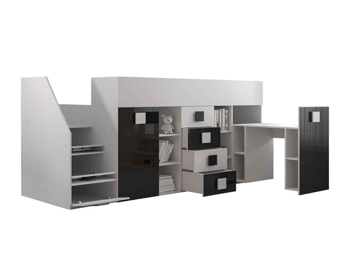 Galériaágy TOLEDO 3, Szín: Fehér + Fényes Türkiz + Fényes fehér, Változatok: Balos