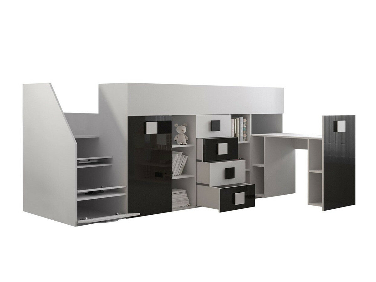 Galériaágy TOLEDO 3, Szín: Fehér + Fényes rózsaszínű + Fényes fehér, Változatok: Jobbos