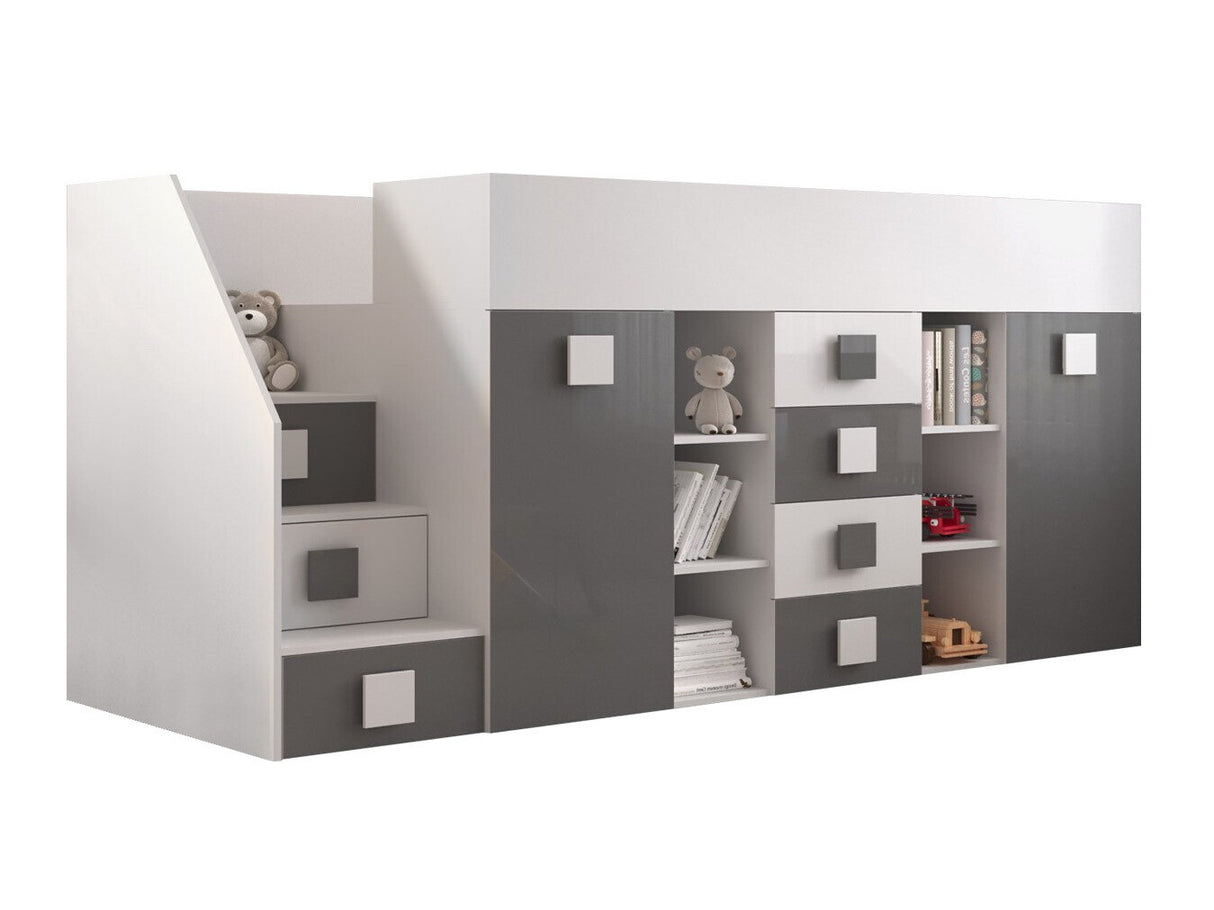 Galériaágy TOLEDO 3, Szín: Fehér + Fényes szürke + Fényes fehér, Változatok: Balos