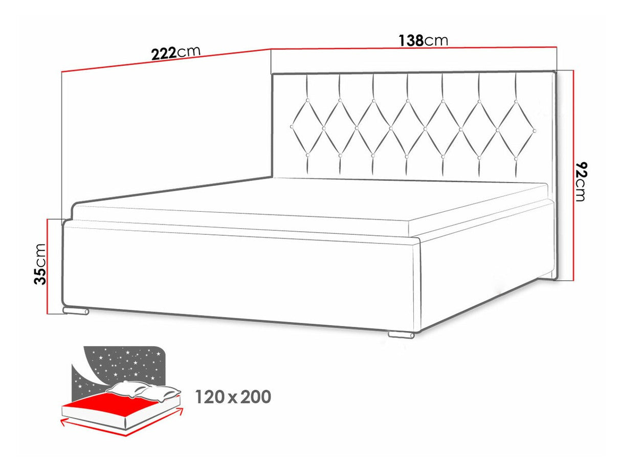 Ágy SKY TAP (Colzone), Szín: Mikrofaza 05, Alvó felület mérete: 120 x 200 cm