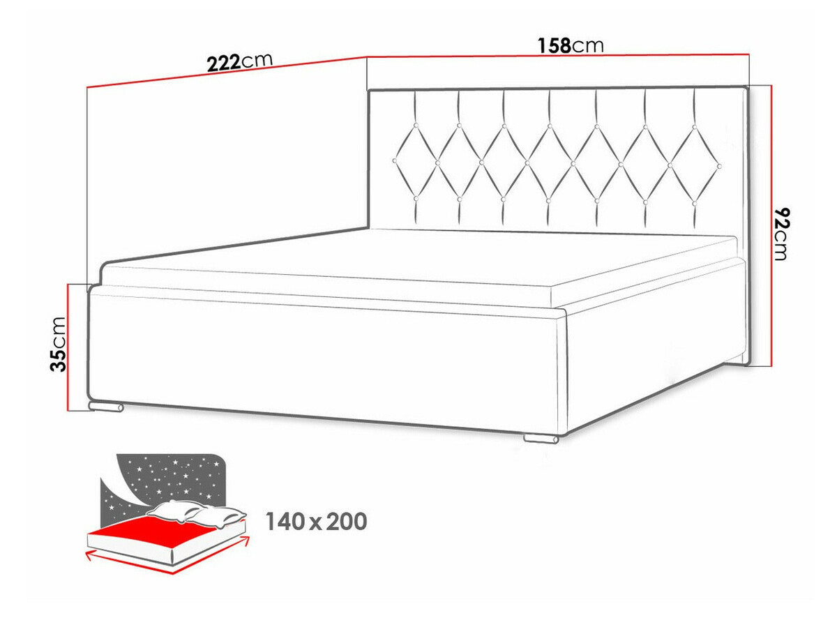 Ágy SKY TAP (Colzone), Szín: Mikrofaza 10, Alvó felület mérete: 140 x 200 cm