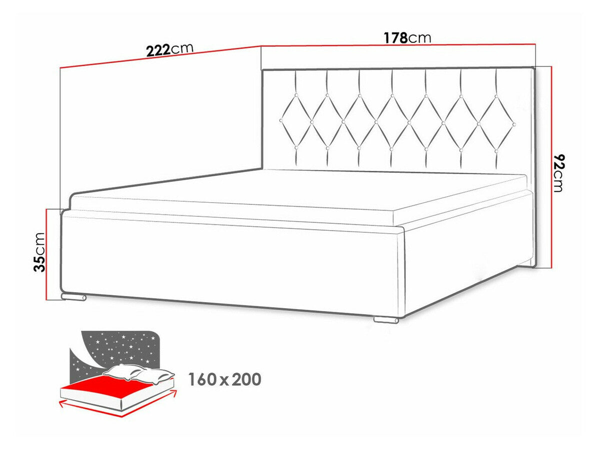 Ágy SKY TAP (Colzone), Szín: Mikrofaza 34, Alvó felület mérete: 160 x 200 cm