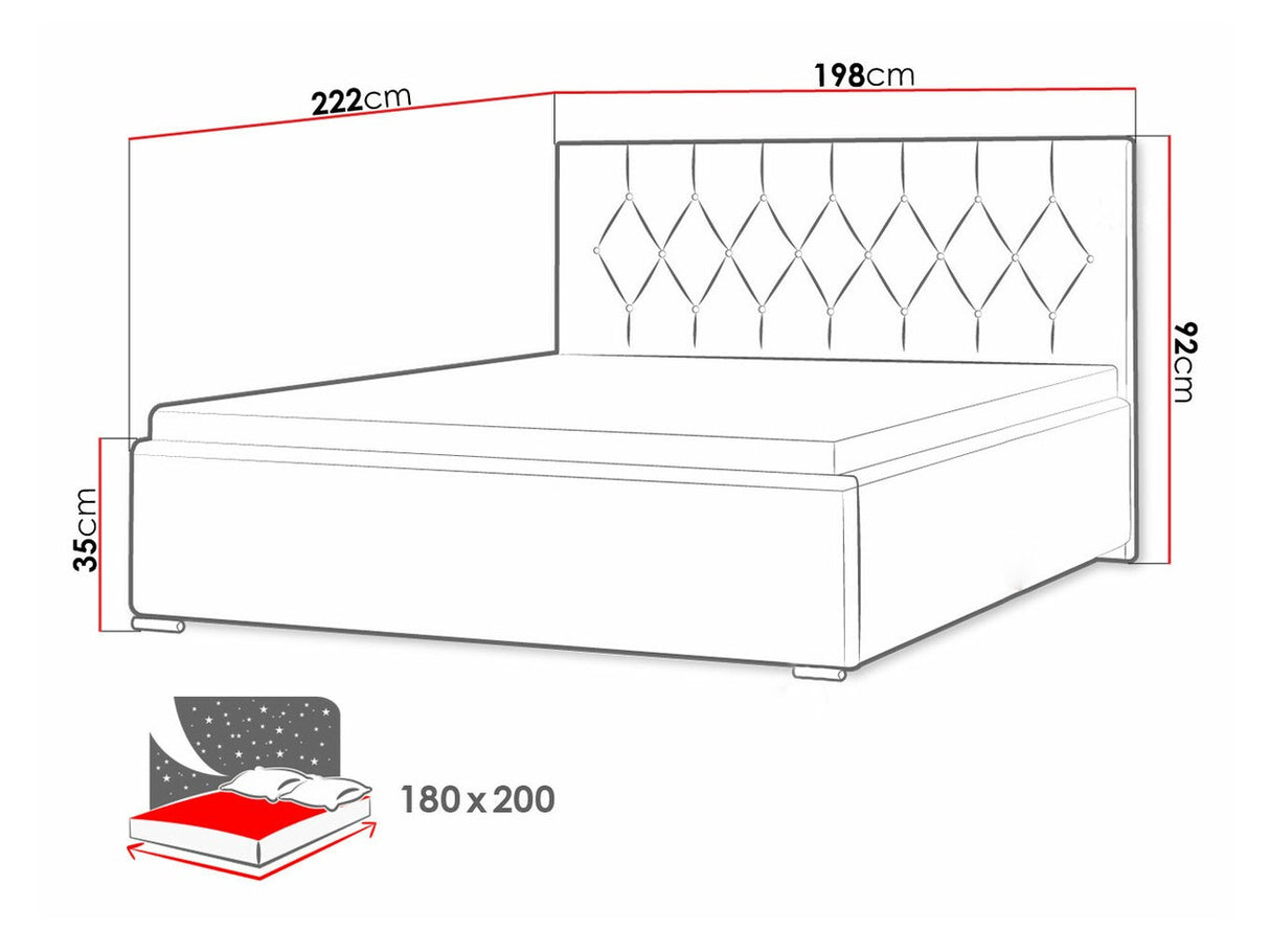 Ágy SKY TAP (Colzone), Szín: Mikrofaza 05, Alvó felület mérete: 180 x 200 cm