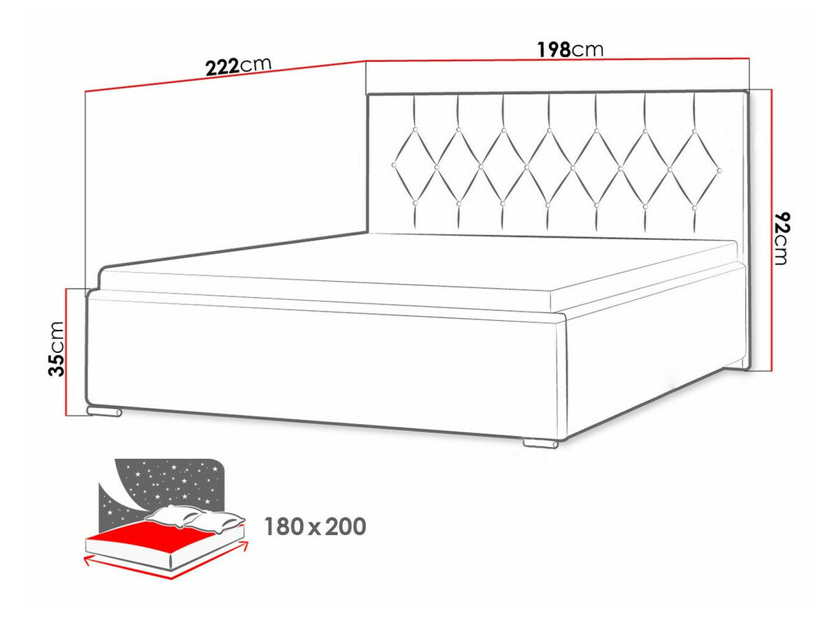 Ágy SKY TAP (Colzone), Szín: Mikrofaza 14, Alvó felület mérete: 180 x 200 cm