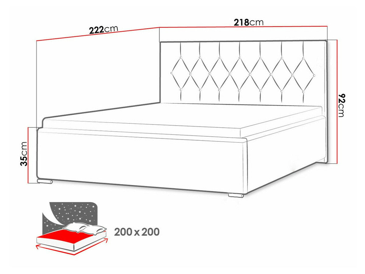 Ágy SKY TAP (Colzone), Szín: Mikrofaza 20, Alvó felület mérete: 200 x 200 cm