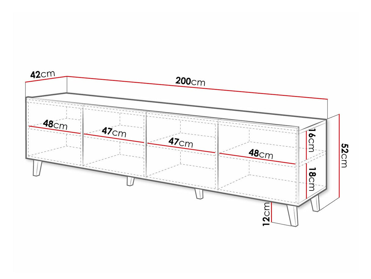TV-állvány Szafka RTv ASTI CA Biały (Deziko), Szín: Fehér