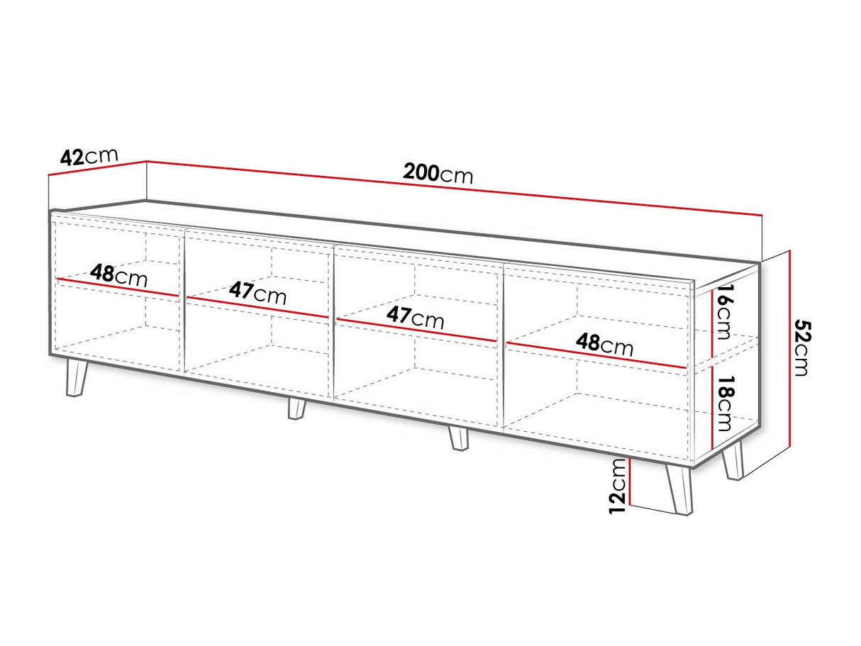 TV-állvány Szafka RTv ASTI CA Czarny (Deziko), Szín: Fekete