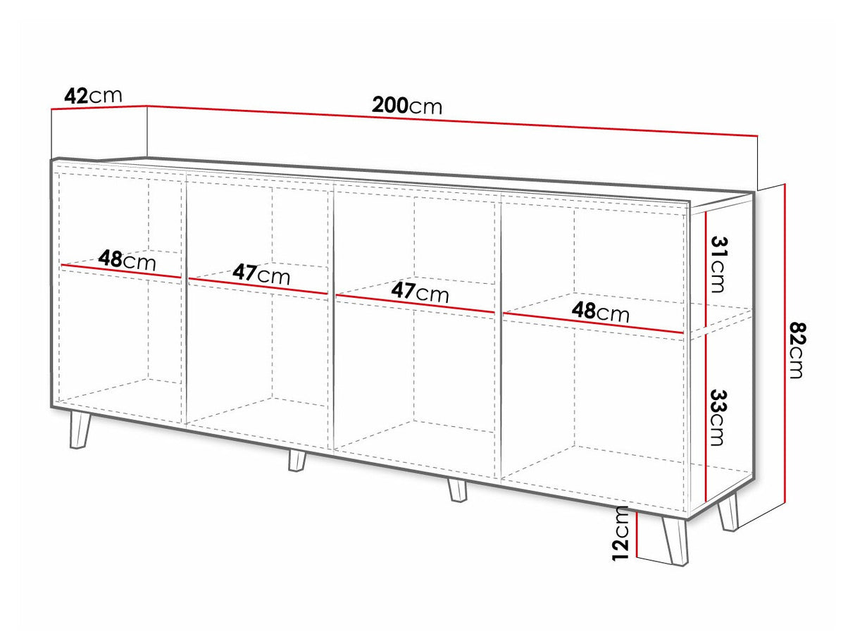 Szekrény BARI I, Szín: Fekete