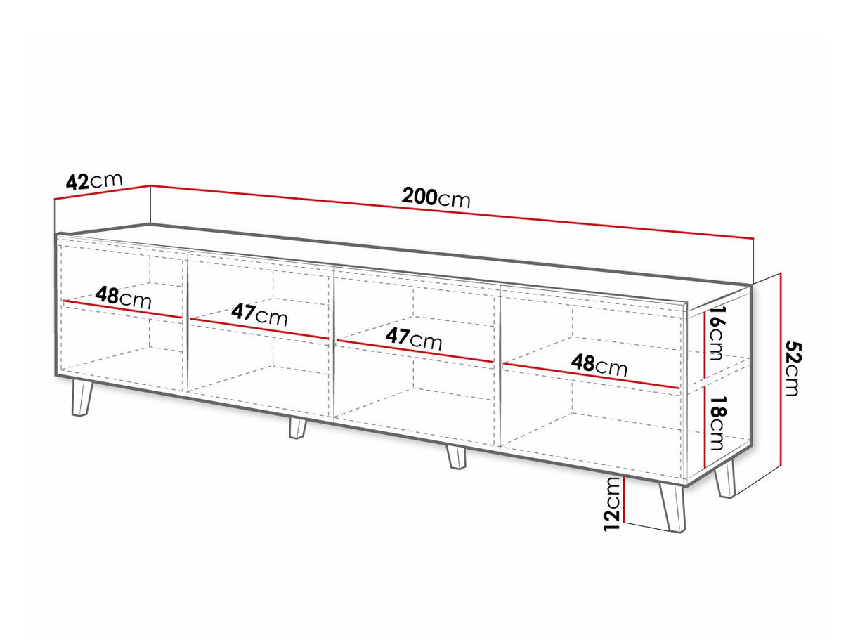 TV-állvány BARI, Szín: Fehér