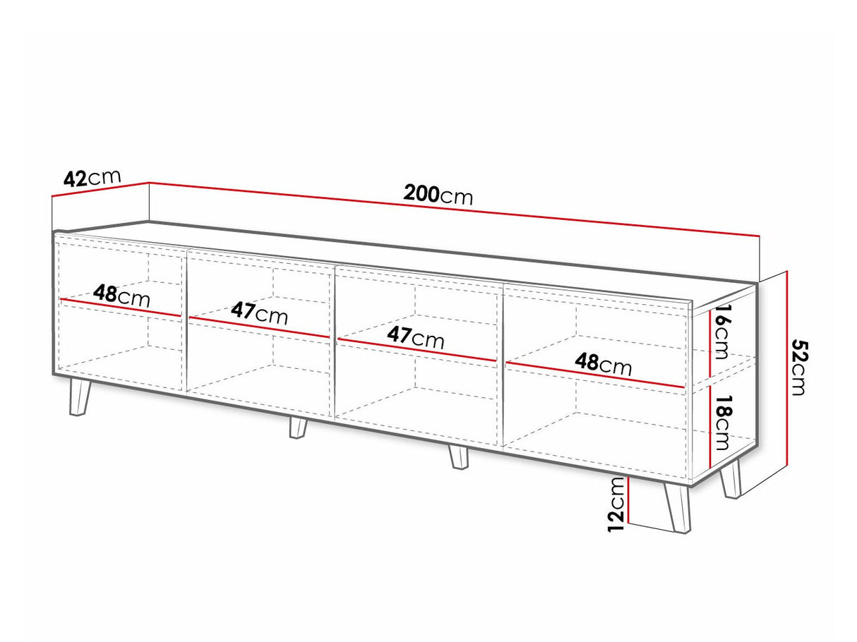 TV-állvány BARI, Szín: Fekete