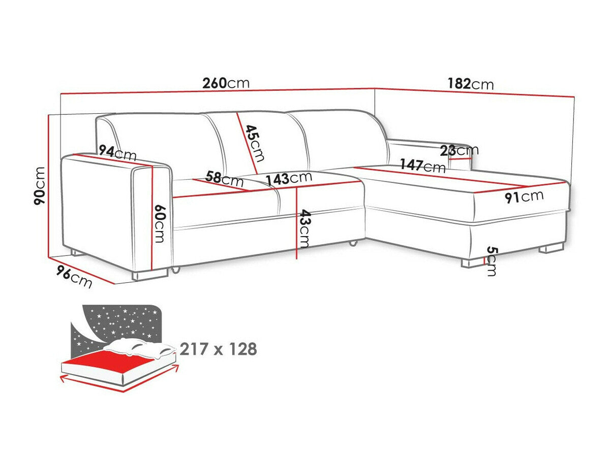 Sarokkanapé Luis (Karmittes), Szín: Crown 17, Változatok: Balos