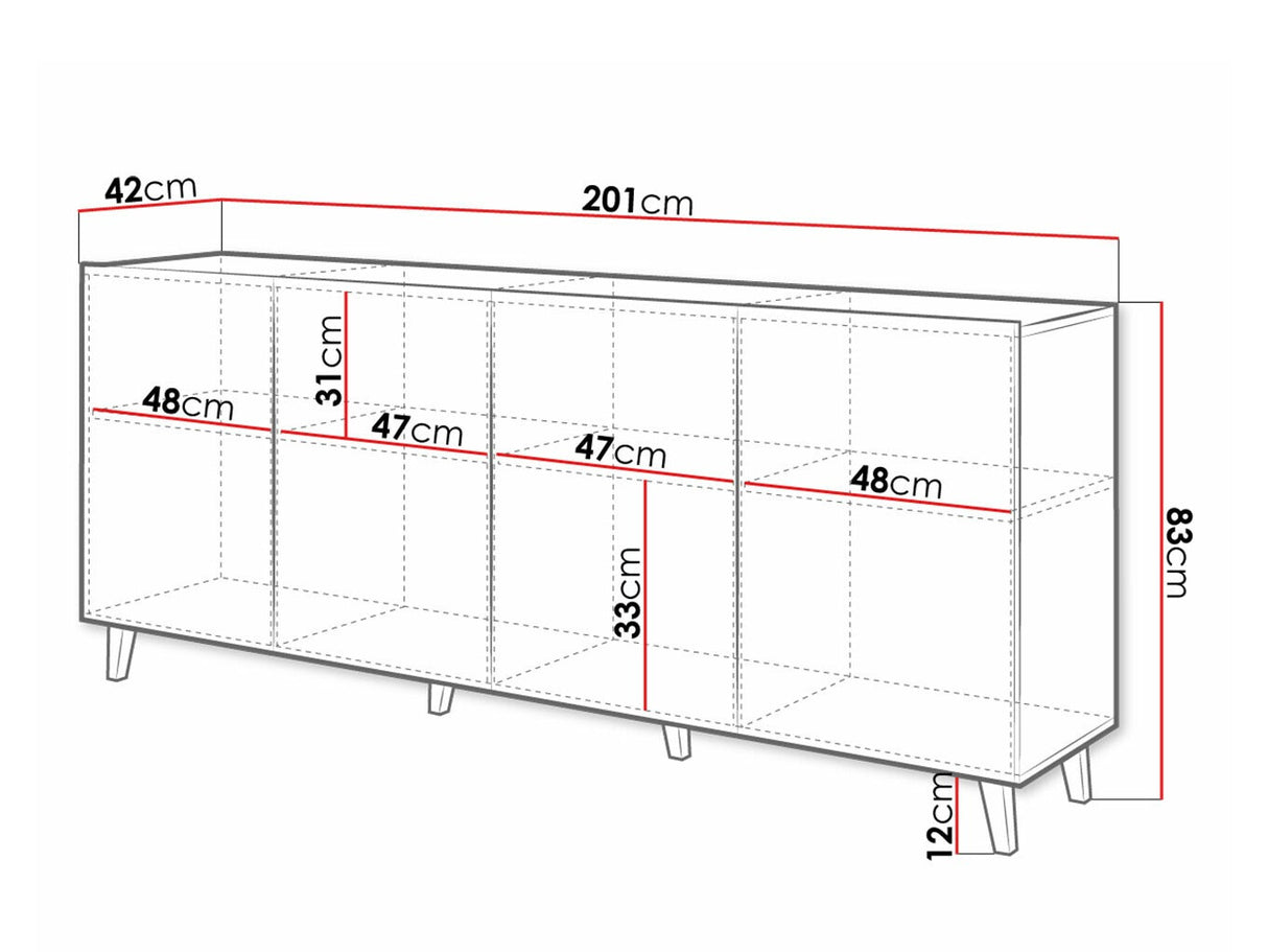 Szekrény Etna (Itrulto), Szín: Fehér + Fekete