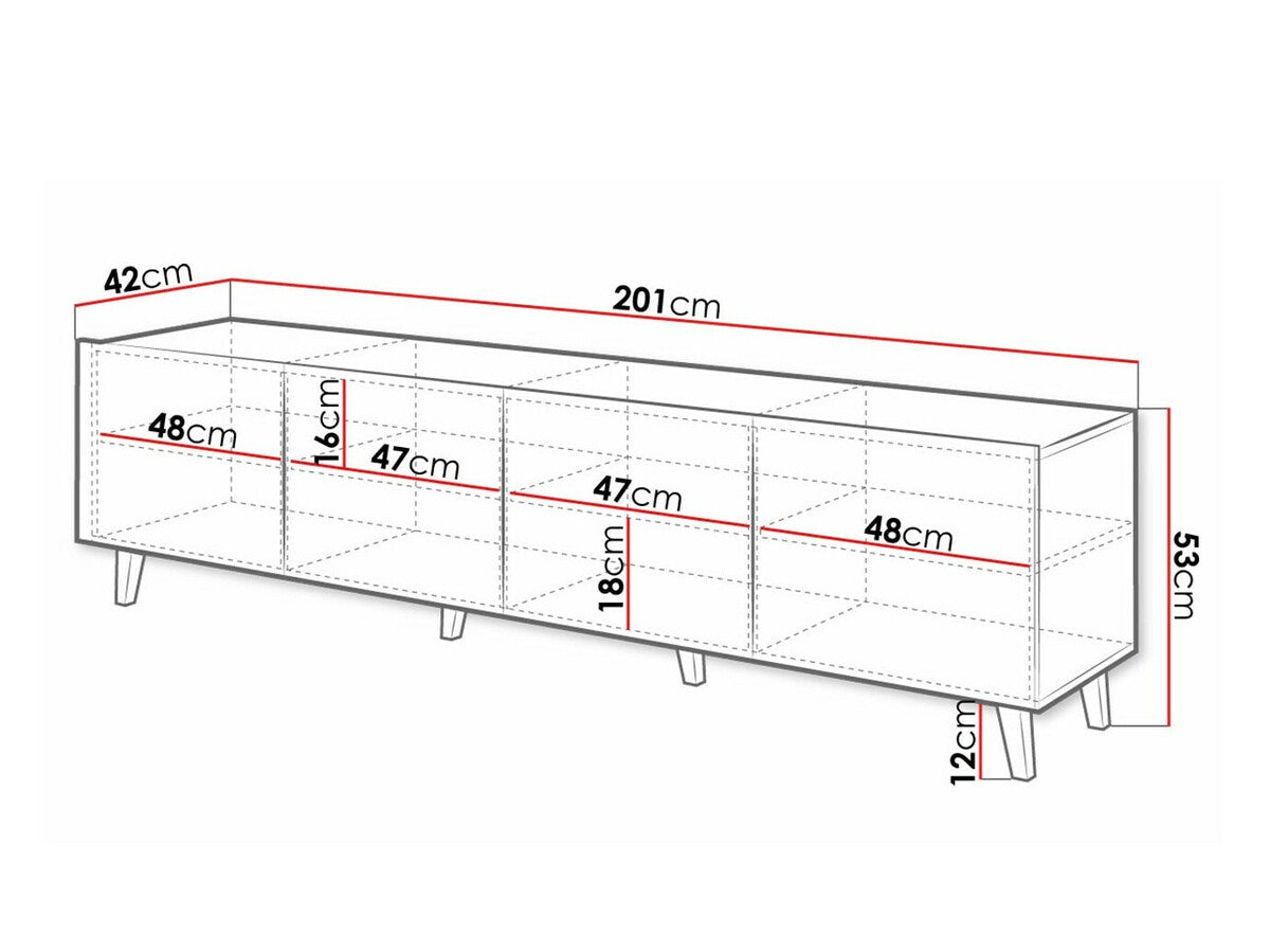 TV-állvány Etna (Itrulto), Szín: Fekete
