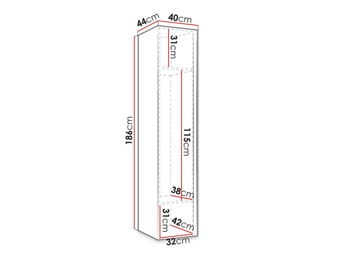 Gardróbszekrény Orion (Tavasz), Szín: Artisan tölgy + Fekete