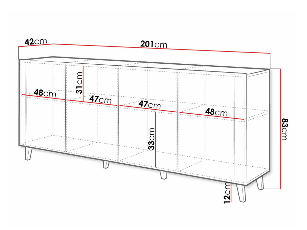 Szekrény FARO (Ezrunis), Szín: Fehér + Craft tölgy