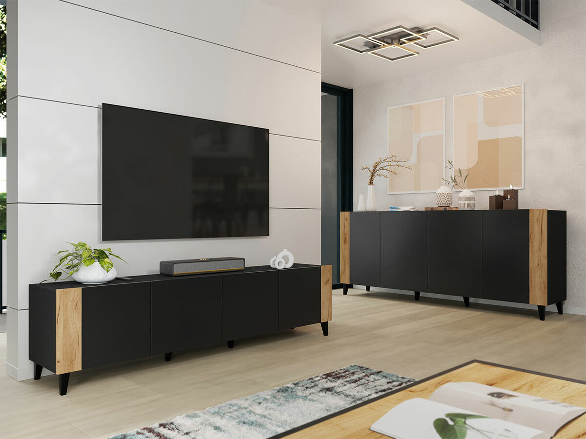 Szekrény (Ezrunis) FARO (Ezrunis), Fekete + Craft tölgy