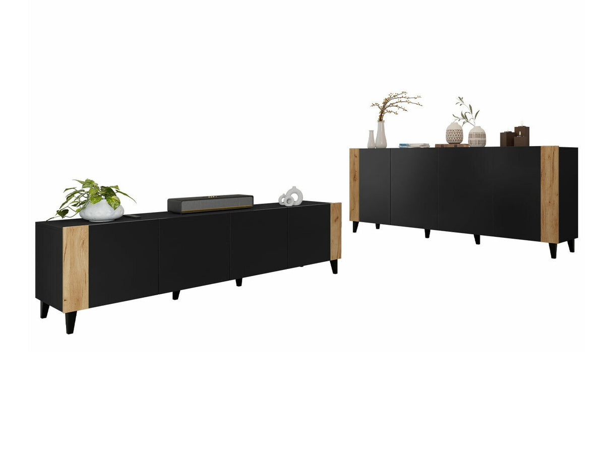 Nappali szett FARO I (Ezrunis I), Szín: Fekete + Craft tölgy