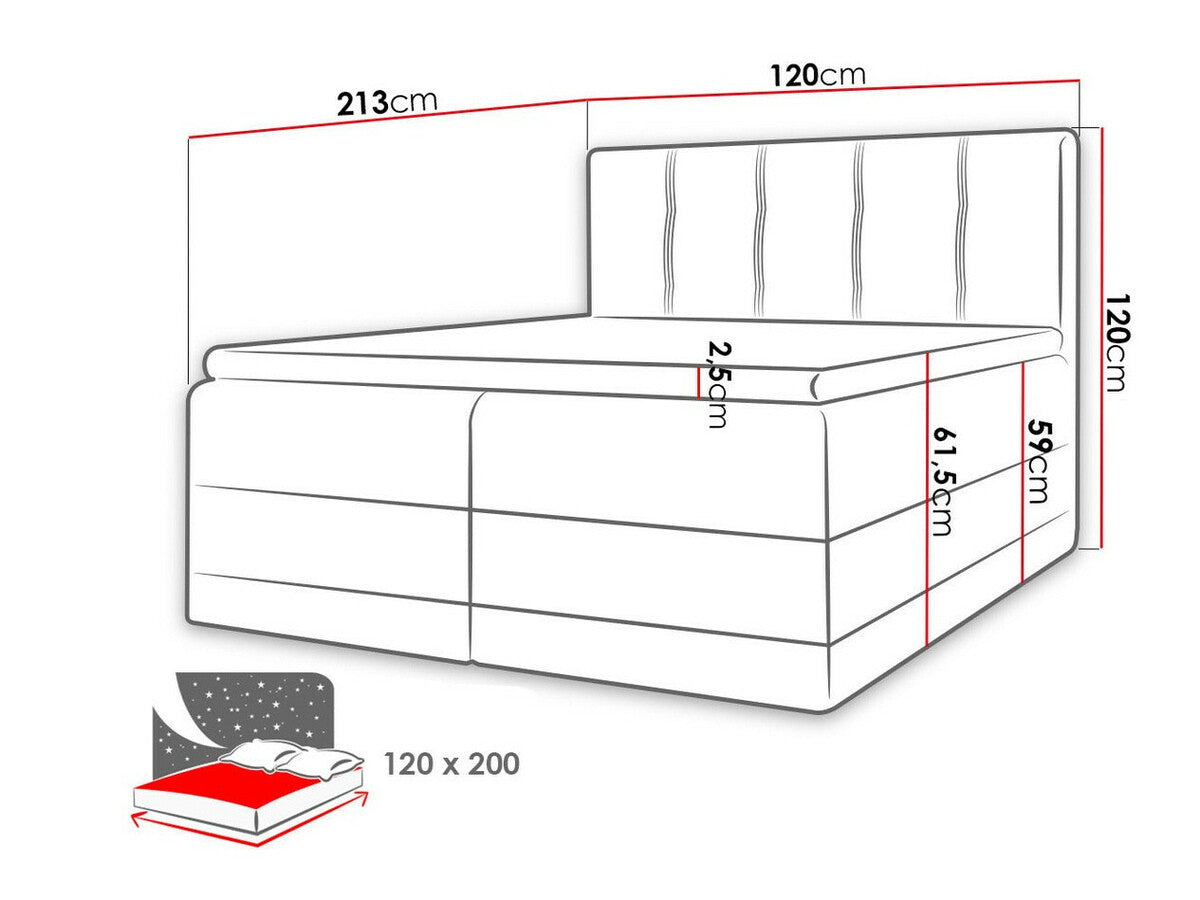 Kontinentális ágy ROYAL (Orlando), Szín: Kameleon 04 + Kameleon 15, Alvó felület mérete: 120 x 200