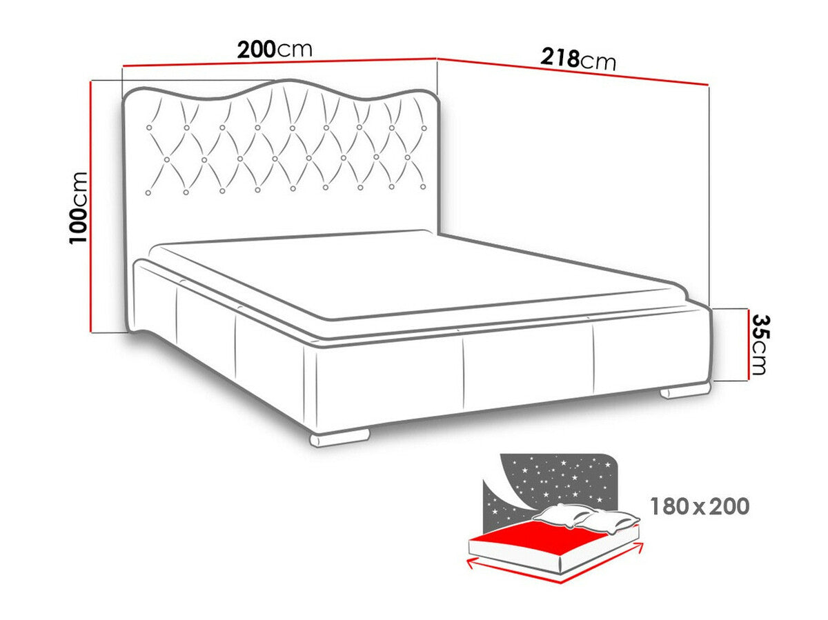 Ágy Santorini (Ratoni), Méretek: 180 x 200, Szín: Manila 25