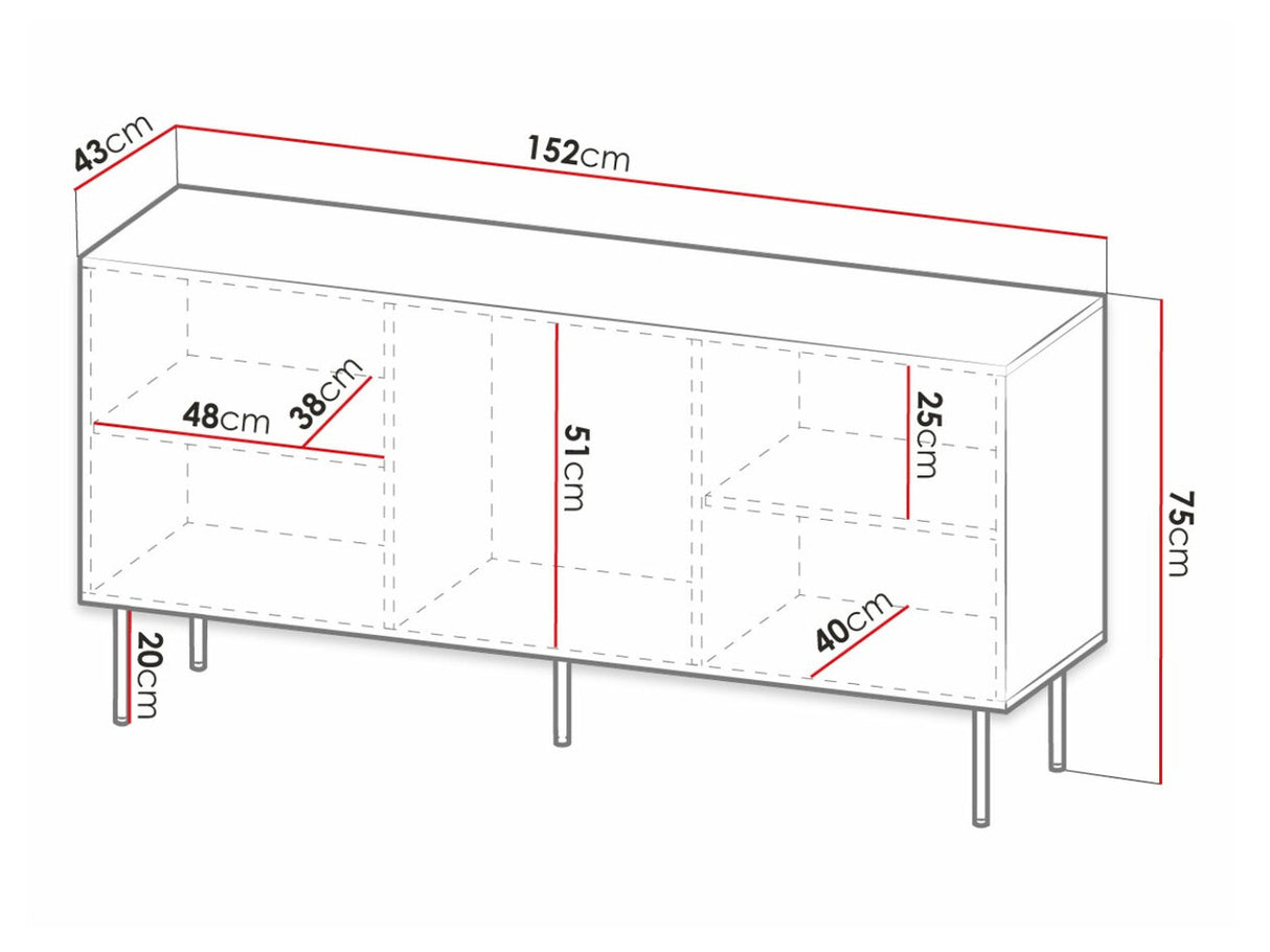 Szekrény JUNGLE 152 (Lameller), Szín: Fekete + Aranysárga