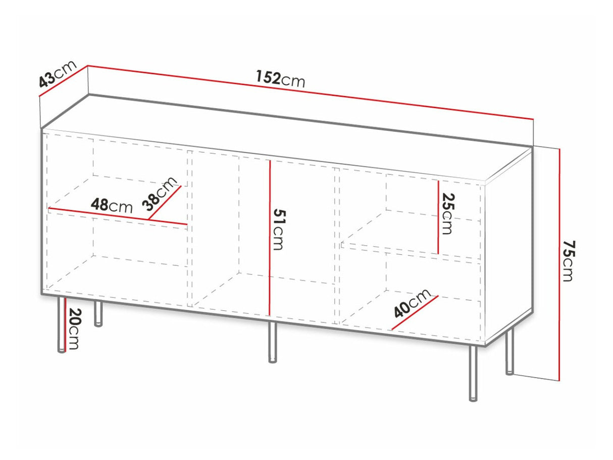 Szekrény JUNGLE 152 (Lameller), Szín: Wotan tölgy + Fekete