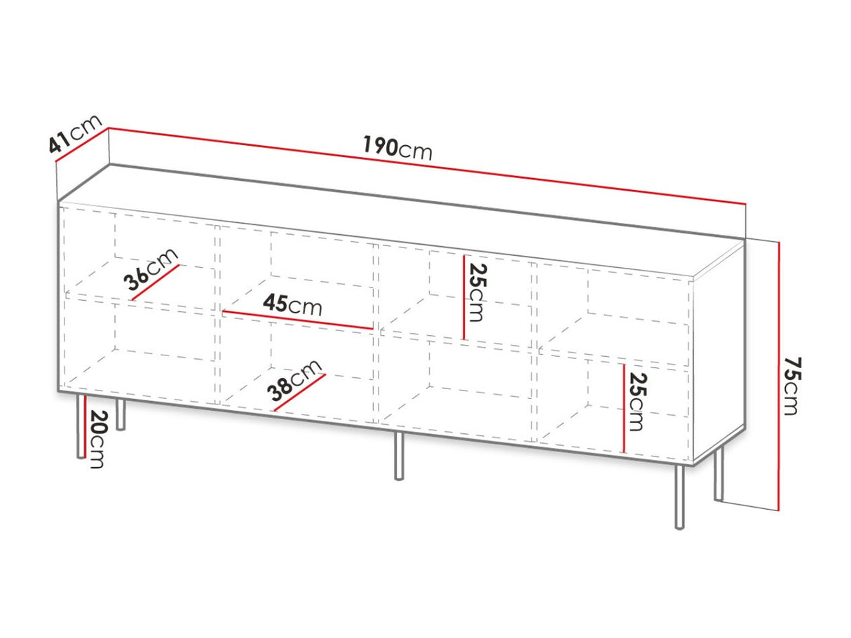 Szekrény JUNGLE 190 (Lameller), Szín: Fehér + Fekete