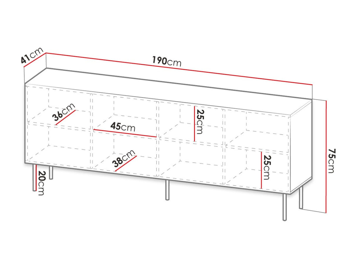 Szekrény JUNGLE 190 (Lameller), Szín: Fekete + Aranysárga