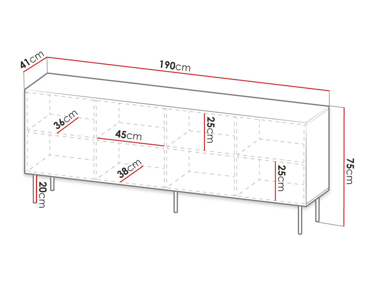 Szekrény JUNGLE 190 (Lameller), Szín: Wotan tölgy + Fekete