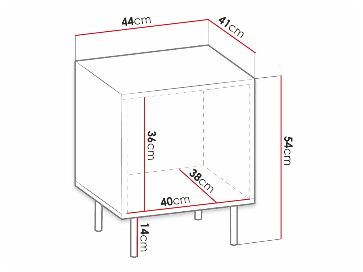 Éjjeliszekrény szett JUNGLE 2 szt. (Lameller), Szín: Wotan tölgy + Fekete