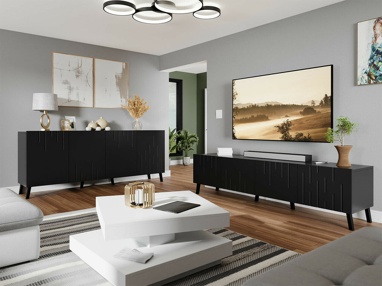 Nappali szett Meble BARI I (Ceramoe), Szín: Fekete