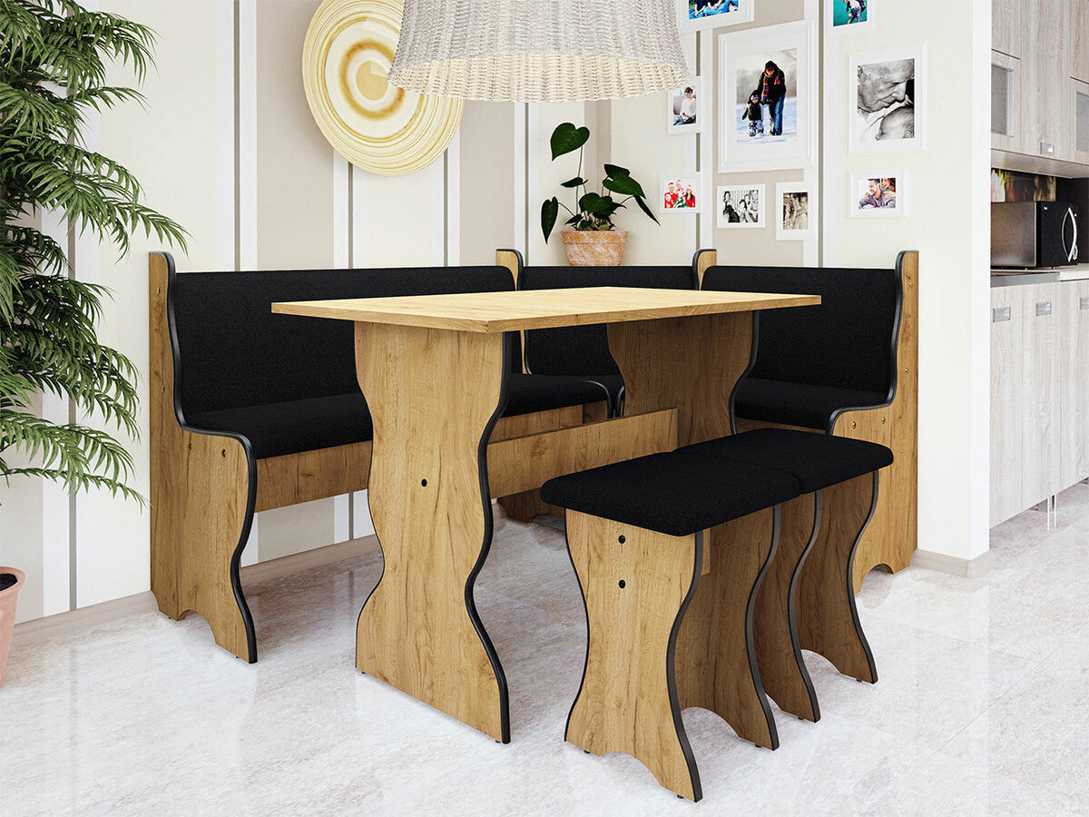 Sarok étkező garnitúra Thomas (Samot), Szín: Kézműves aranytölgy + Hugo 100