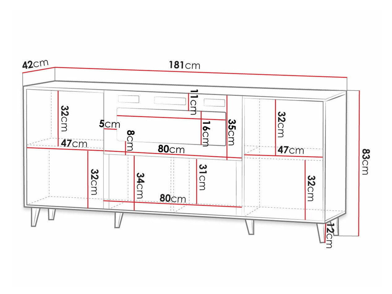Szekrény VAMOS 180 EF (kandalló 180 Tilderi), Szín: Wotan tölgy