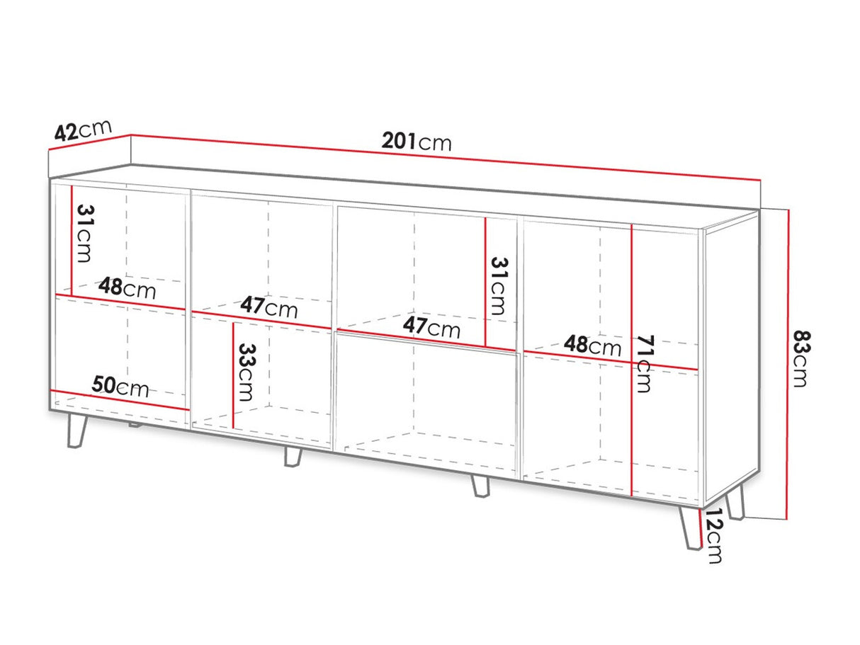 Szekrény VAMOS (Tilderi 200), Szín: Wotan tölgy