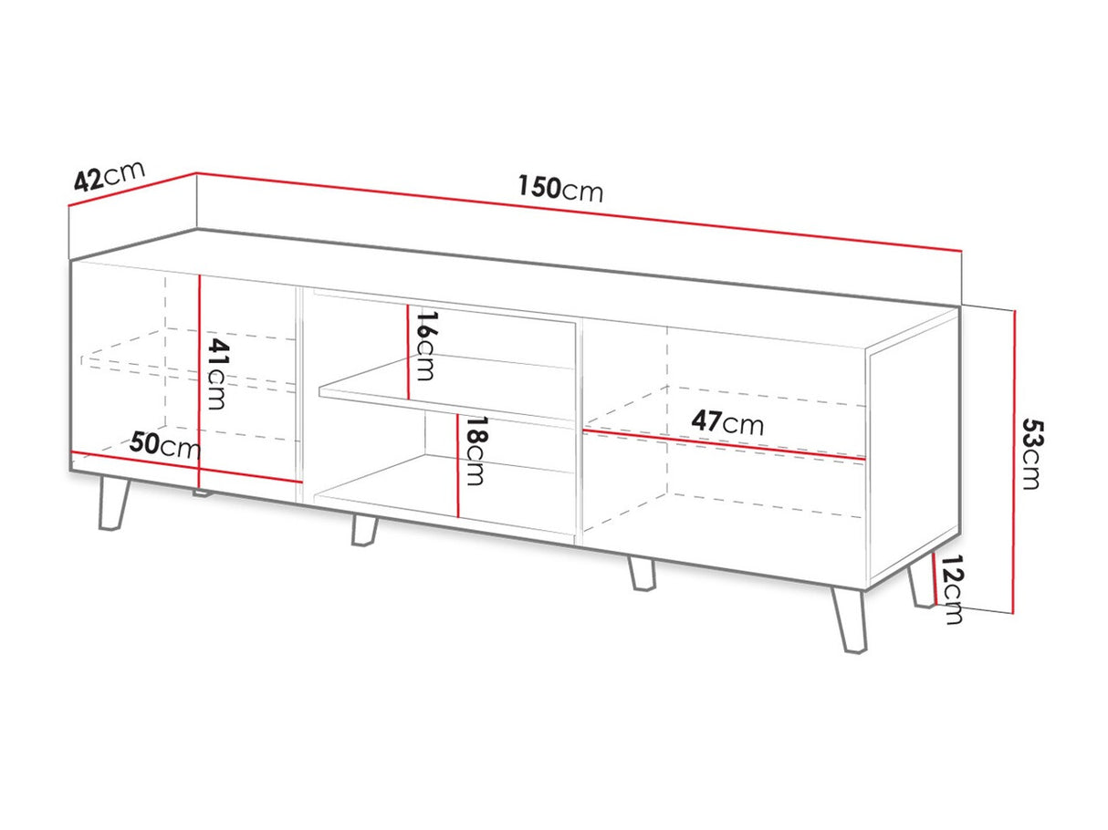 TV-állvány VAMOS (Tilderi 150), Szín: Antracit