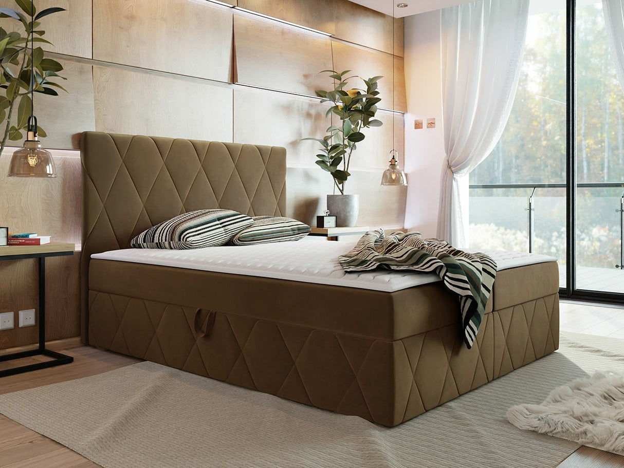 Kontinentális ágy Simoti (Tebsilo), Alvó felület mérete: 160 x 200 cm, Szín: Magic Velvet 2299