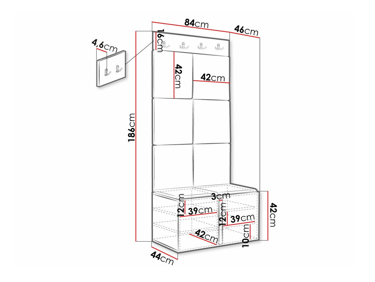 Előszoba garnitúra Orion Ryfel Ramiro IV (Tavasz), Keret színe: Fehér, Puha falpanel színe: Manila 02