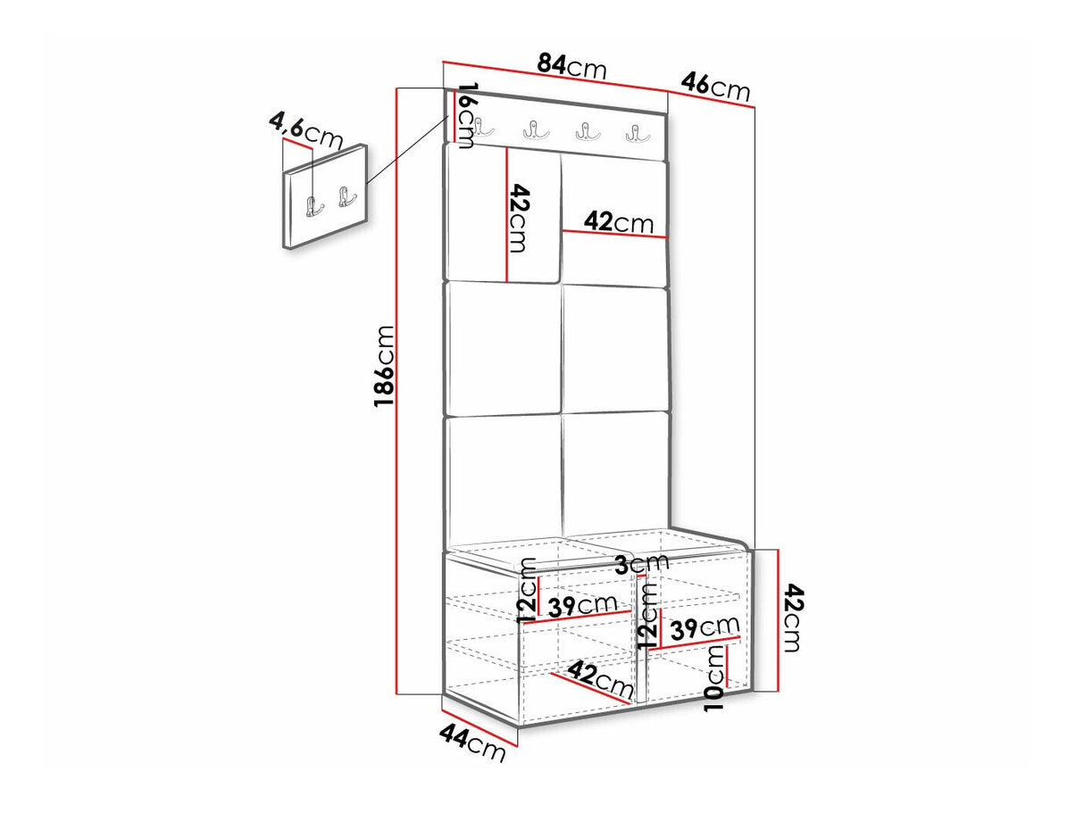 Előszoba garnitúra Orion Ryfel Ramiro IV (Tavasz), Keret színe: Fehér, Puha falpanel színe: Manila 09