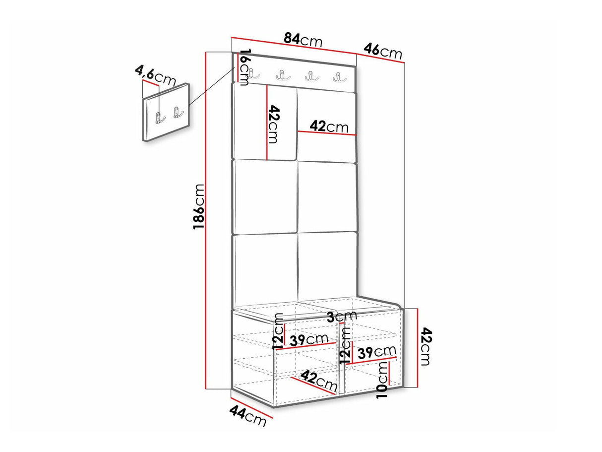 Előszoba garnitúra Orion Ryfel Ramiro IV (Tavasz), Keret színe: Fehér, Puha falpanel színe: Manila 18