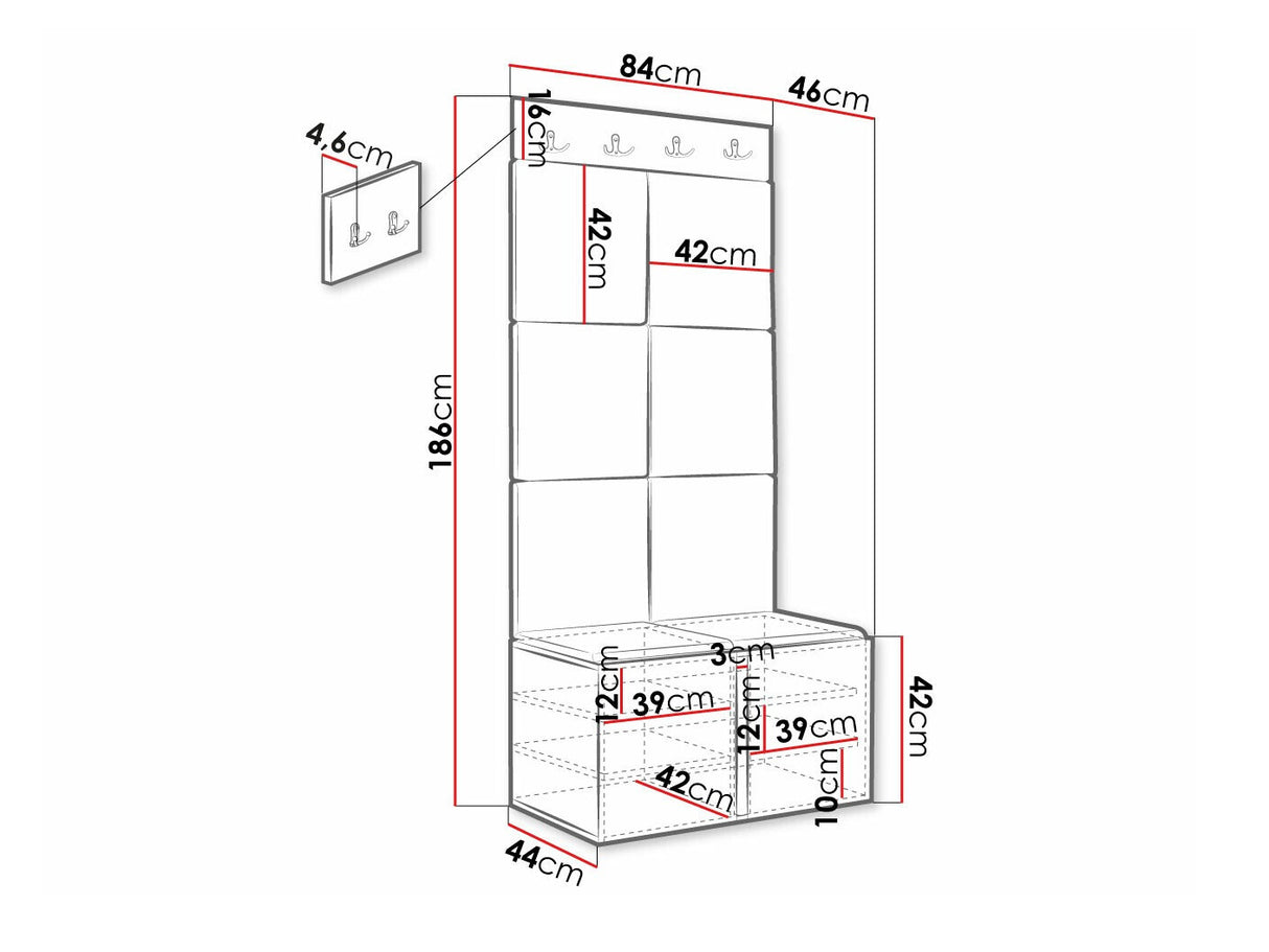 Előszoba garnitúra Orion Ryfel Ramiro IV (Tavasz), Keret színe: Fehér, Puha falpanel színe: Manila 26