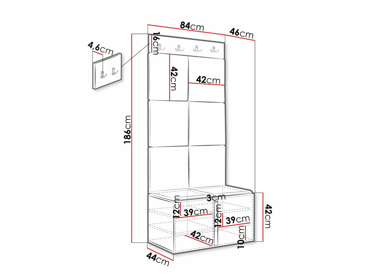 Előszoba garnitúra Orion Ryfel Ramiro IV (Tavasz), Keret színe: Fehér, Puha falpanel színe: Manila 32
