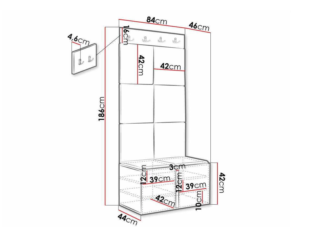 Előszoba garnitúra Orion Ryfel Ramiro IV (Tavasz), Keret színe: Fehér, Puha falpanel színe: Soft 011
