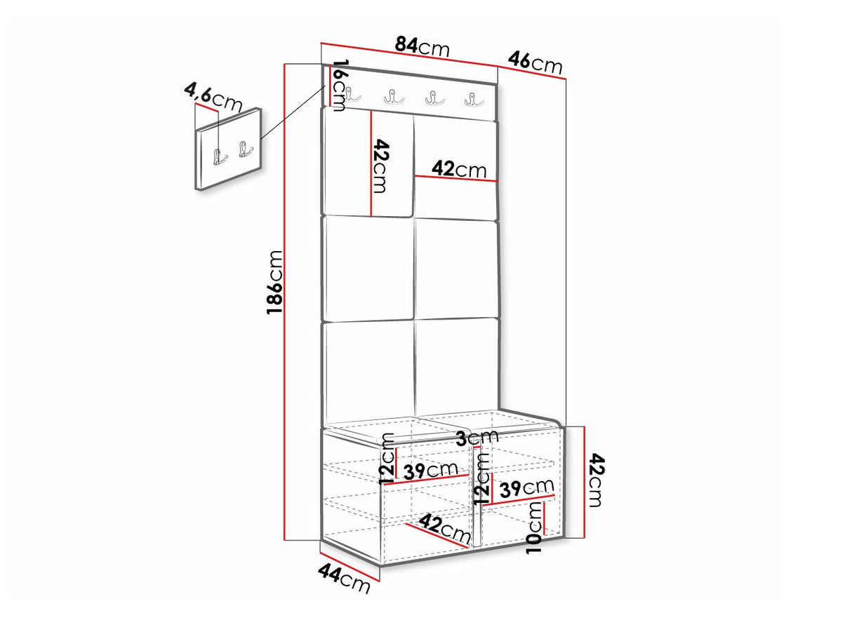Előszoba garnitúra Orion Ryfel Ramiro IV (Tavasz), Keret színe: Fehér, Puha falpanel színe: Soft 017