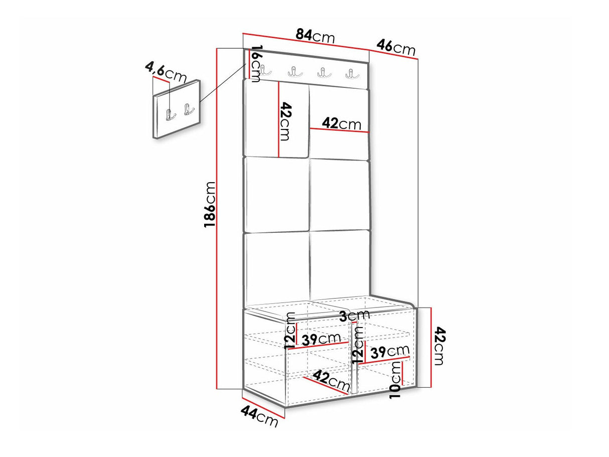 Előszoba garnitúra Orion Ryfel Ramiro IV (Tavasz), Keret színe: Fekete, Puha falpanel színe: Manila 02