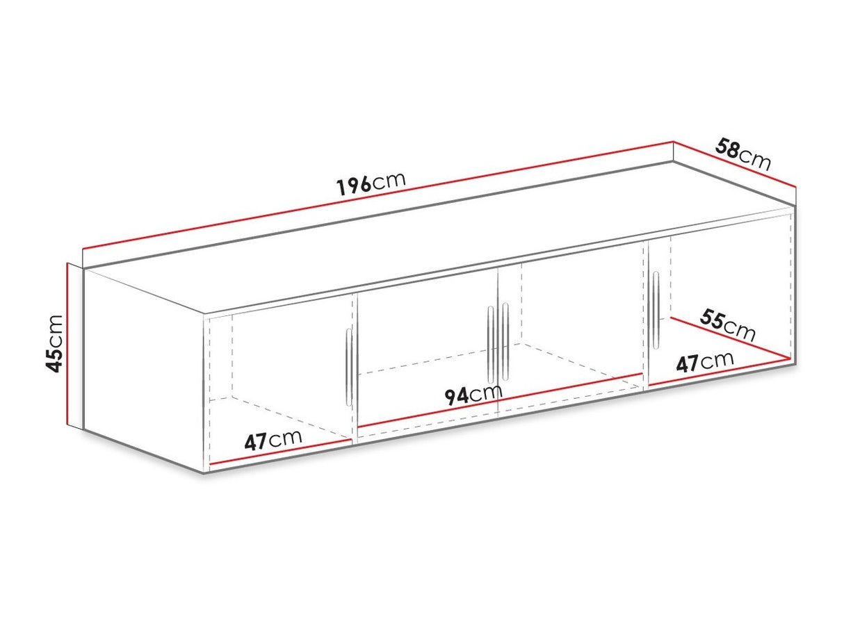 Gardróbszekrény BALI D4 + Szekrény, Szín: Sonoma tölgy