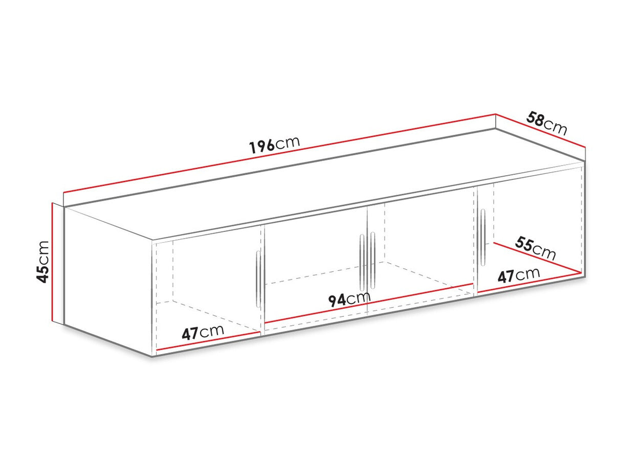 Gardróbszekrény BALI D4 + Szekrény, Szín: Fehér