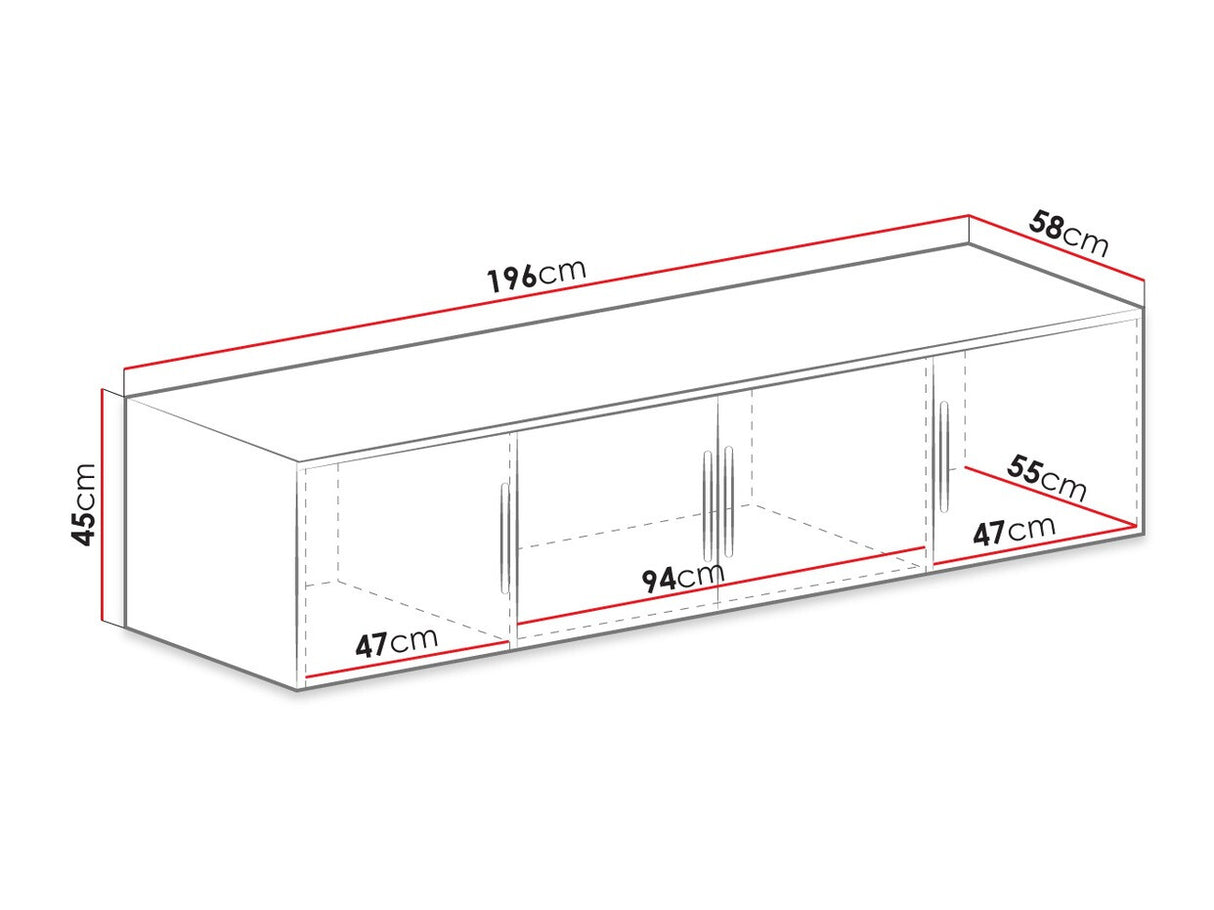 Gardróbszekrény BALI D4 + Szekrény, Szín: Grafit