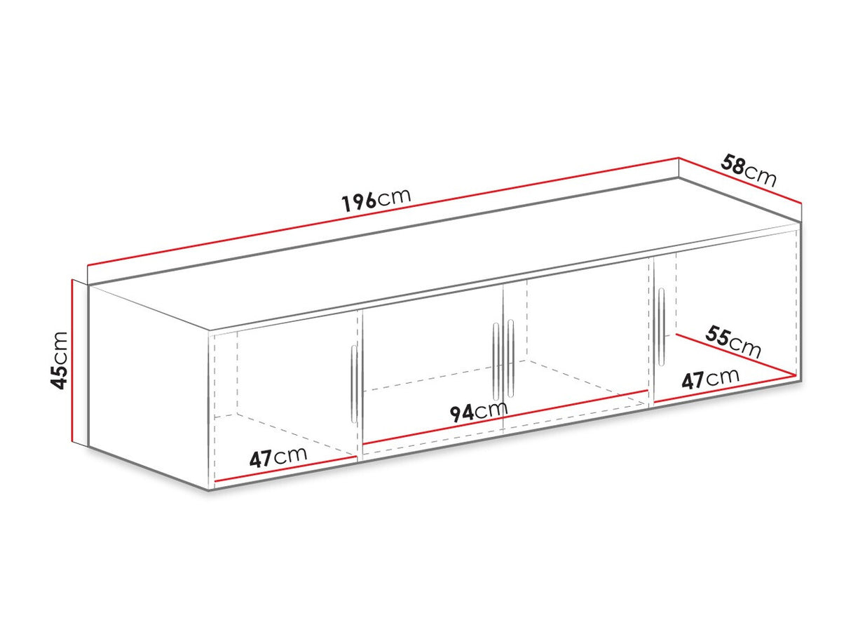 Szekrény BALI D4, Szín: Fehér